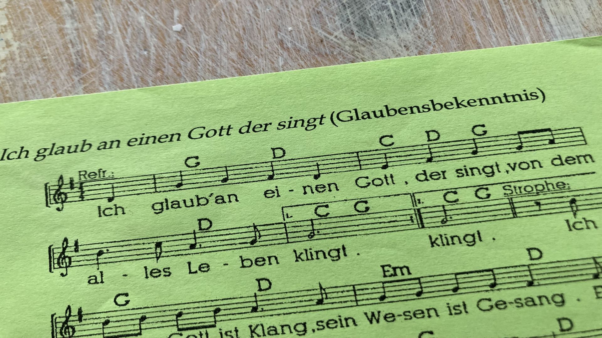 Notenausschnitt aus Ich glaub´an einen Gott der singt (c) Gabriele Trägner-Friedrich